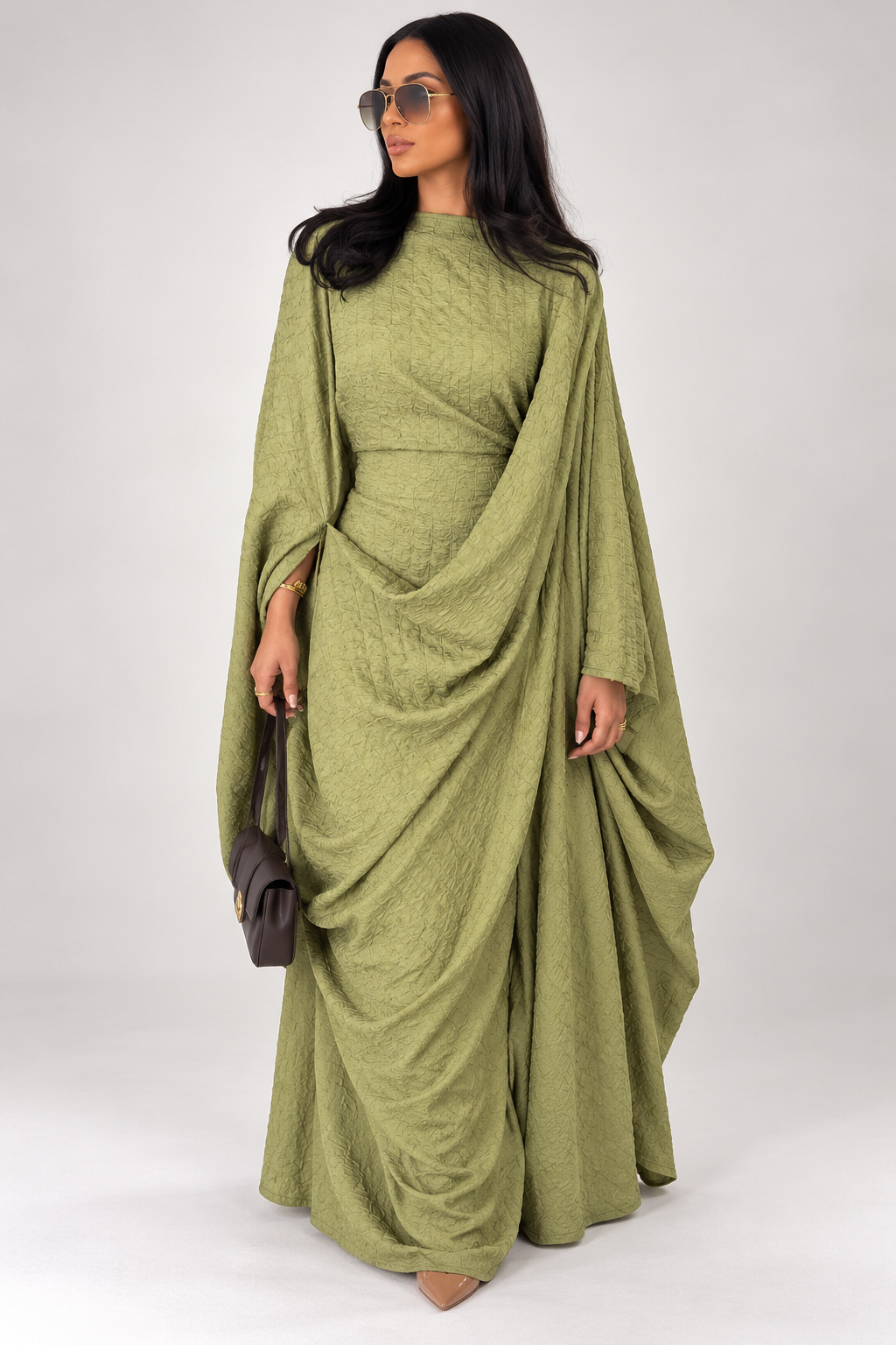 Robe longue drapée